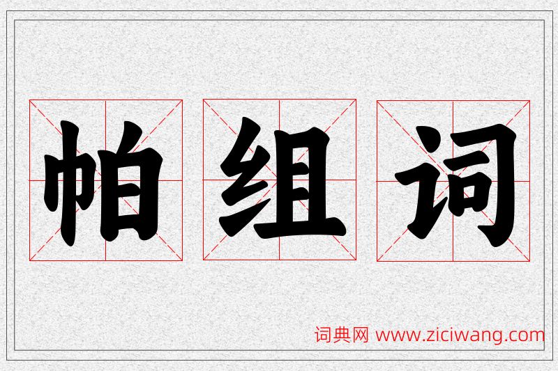 帕字的组词